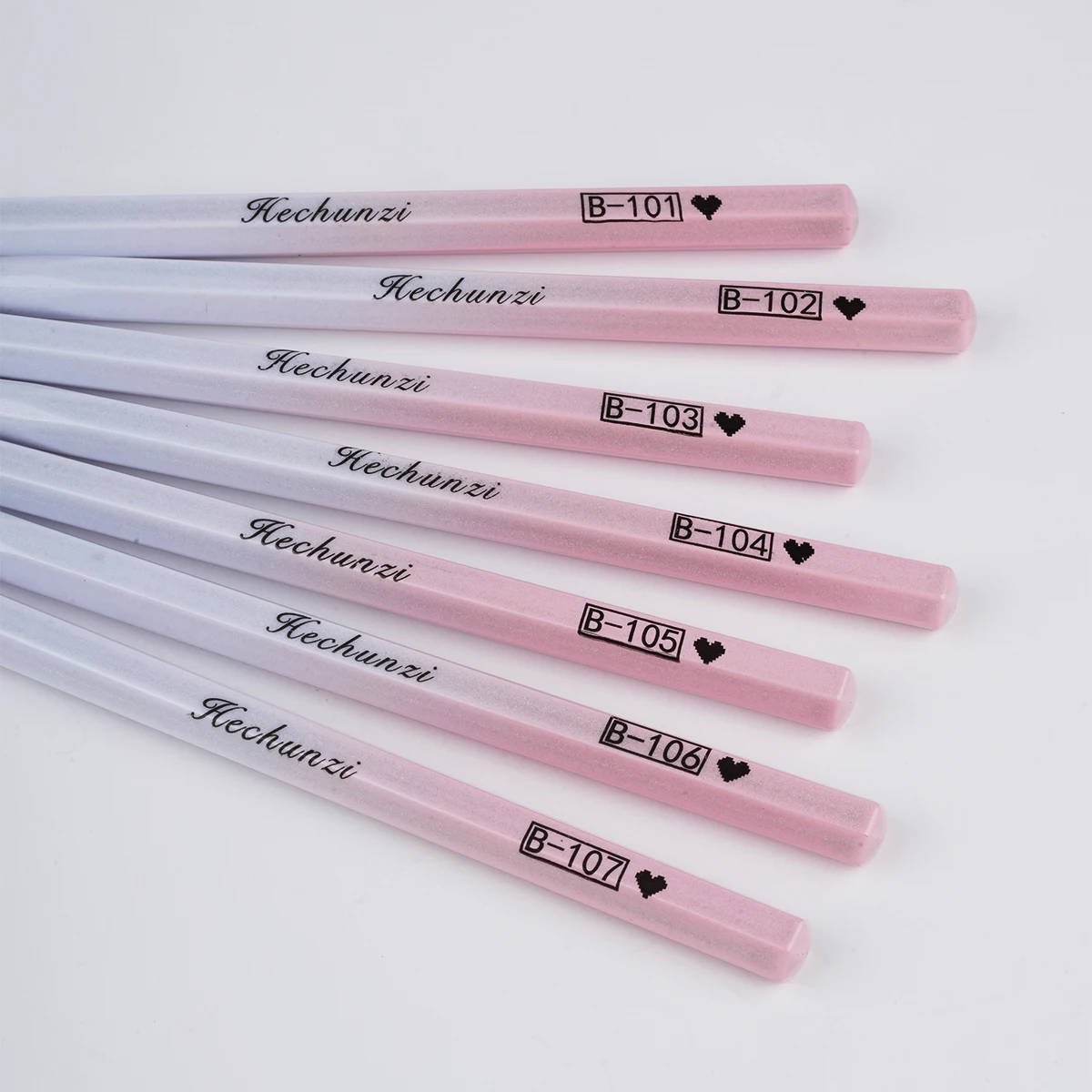 Wholesale Pink Gradient Acrylic Handle 7 pcs/setNail Brush Set Painting Oval Flat Acrylic Nylon Nail Art Brush Set