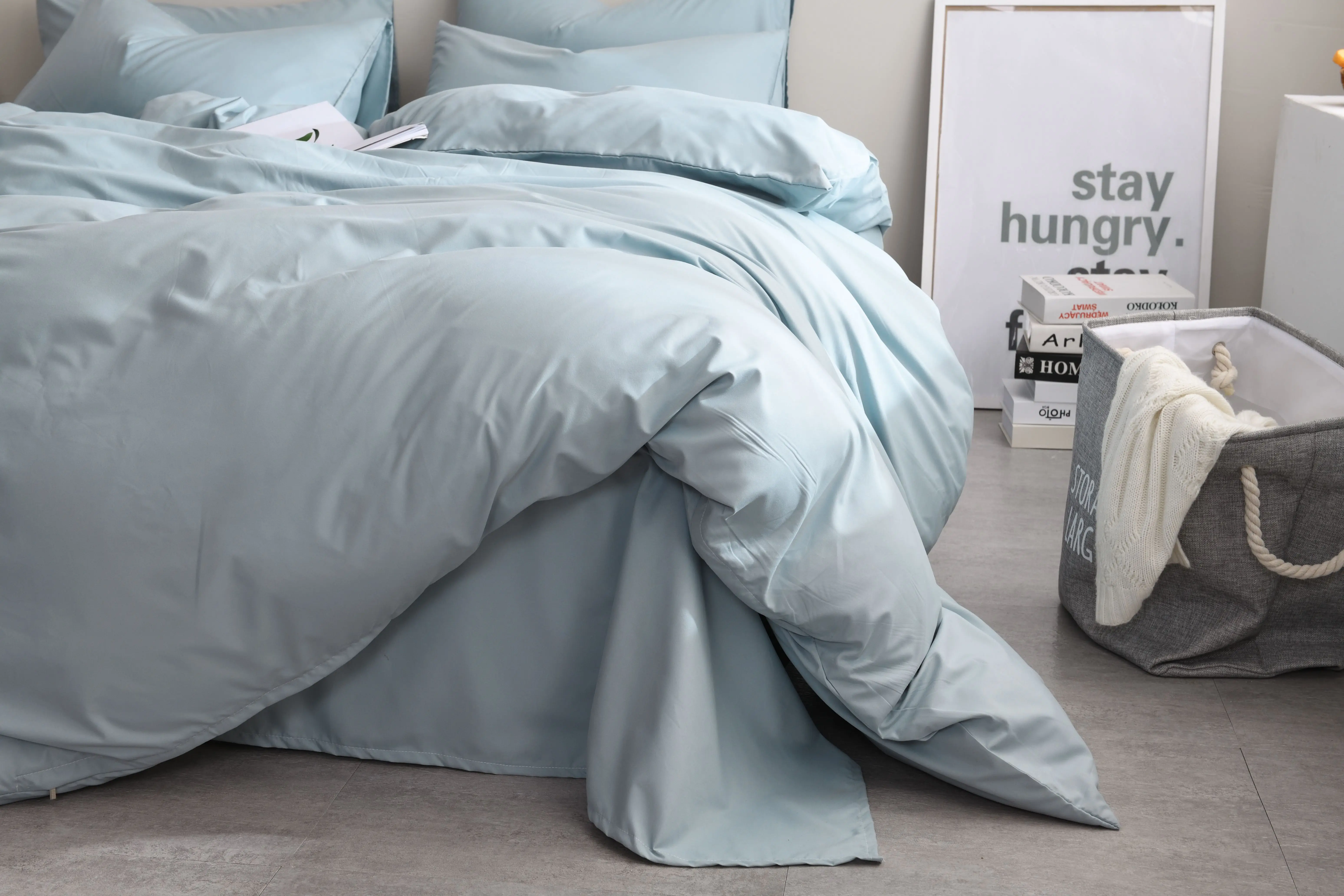 Plush Three Piece Duvet Cover Organic Bamboo Sheets Bedding Set With Fitted Sheet