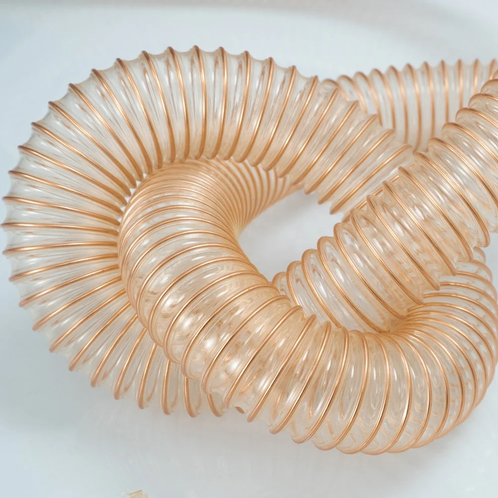 Polyurethane pneumatic hose steel wire duct tubes large diameter tpu flexible pipe