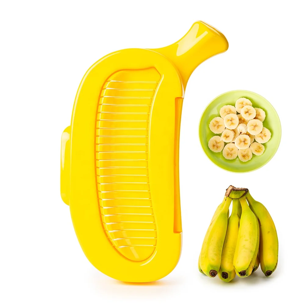 New Arrival Fruit & Vegetable Tools Food Grade ABS Manual Banana Slicer Cutter For Kitchen