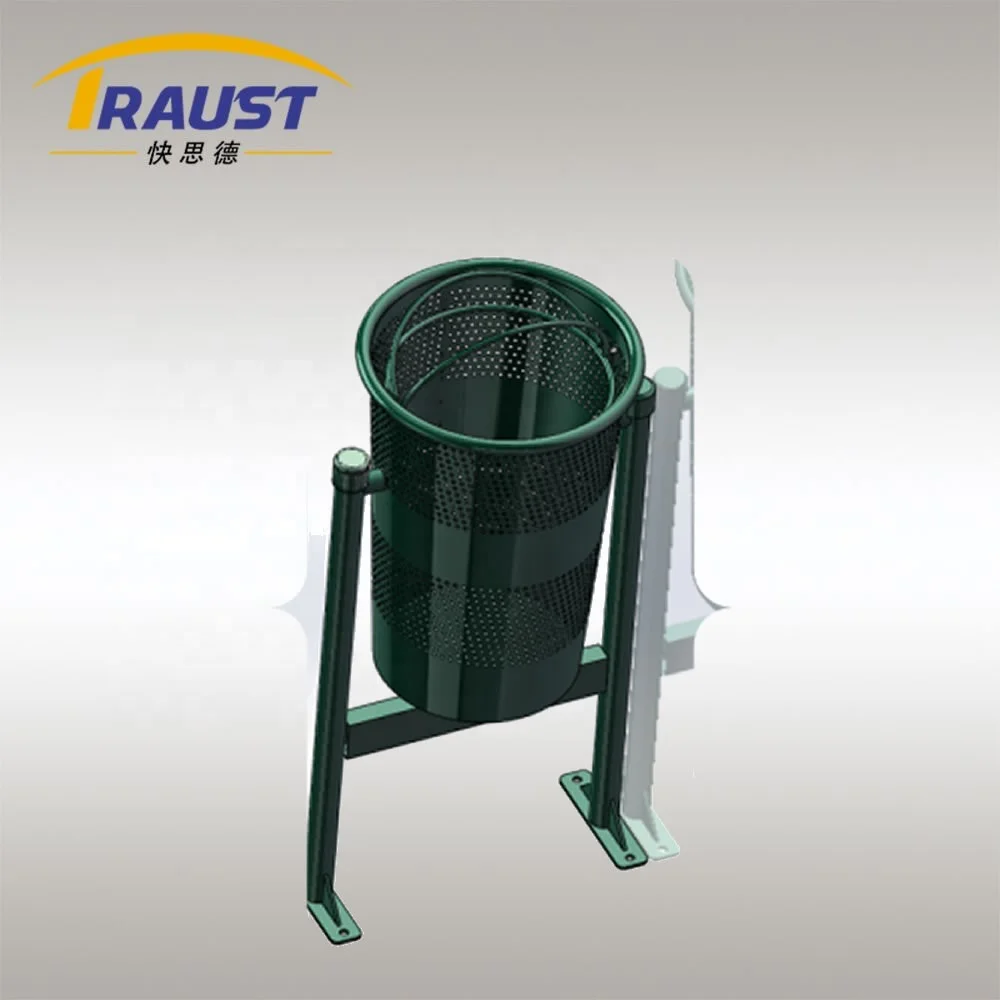 Traust 40L Outdoor Urban Steel Power Coating Recycling Trash Bin without Lid Storage Bucket for Litter Collection