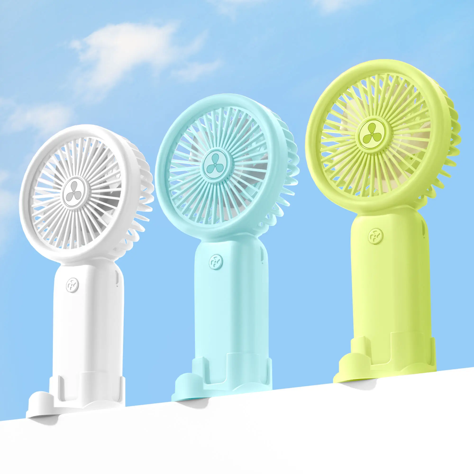 Multi function Desktop Table Ventilador Portatil Stand Air Cooling Hand Held Electric Small Portable Rechargeable Fan Mini