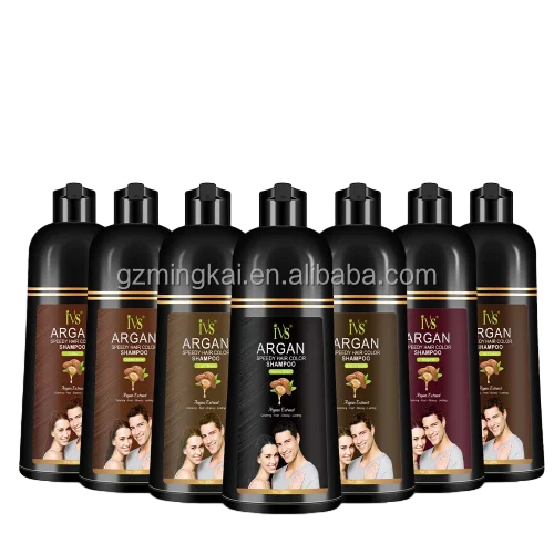 Custom Logo ODM OEM Brand Manufacturer Factory Daily Use Black Hair Color Shampoo Long Lasting Natural Black Hair Dye Shampoo