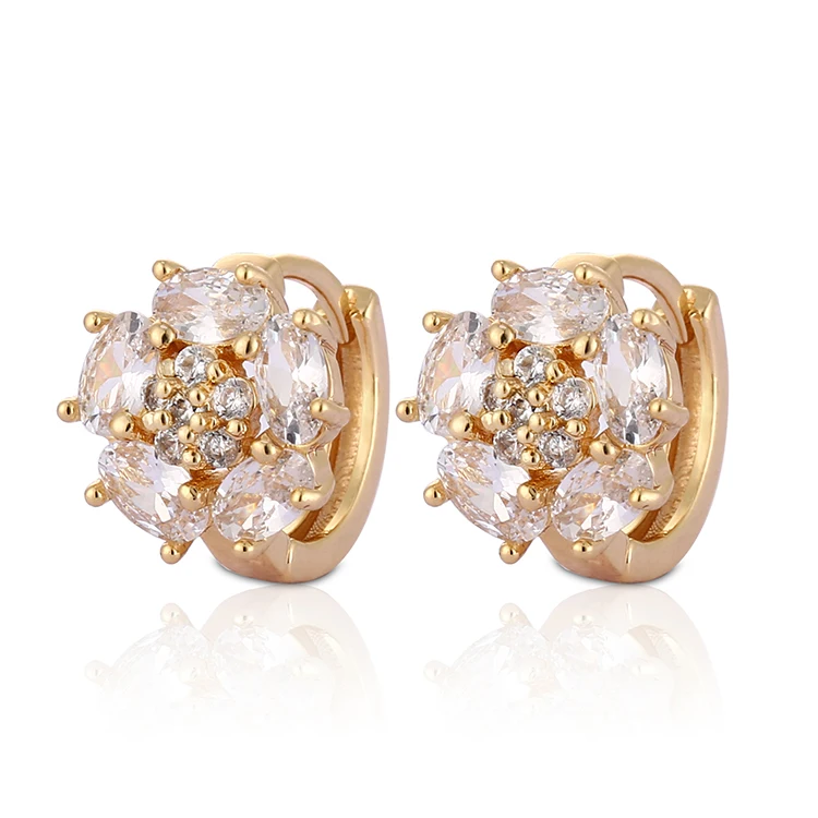 2018 Cheap Wholesale Ruby Earrings Colorful Zircon Fashion Jewelry Huggie Cartilage Earrings for Woman