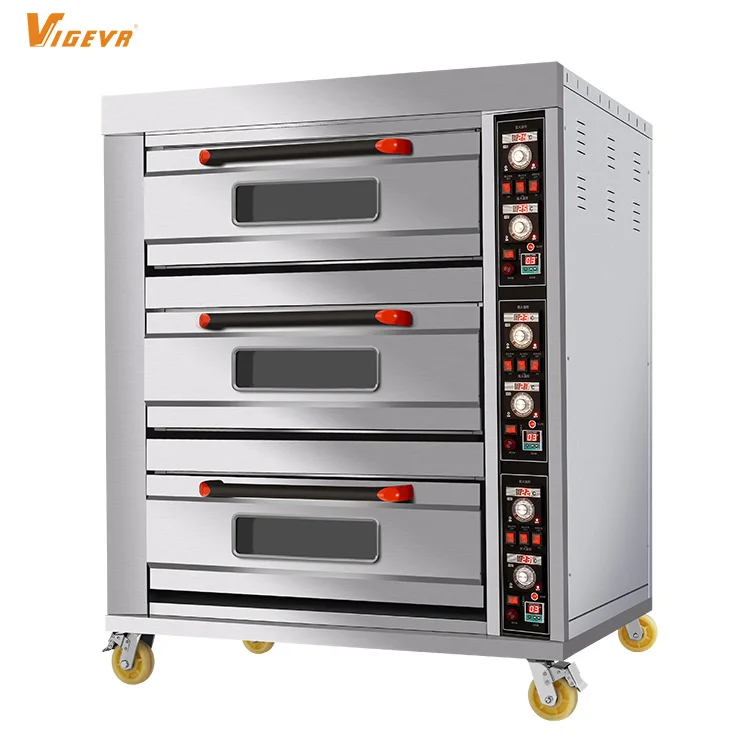 1 deck 2 trays gas baking oven for sale commercial pizza oven digital panel smart control deck oven for sale
