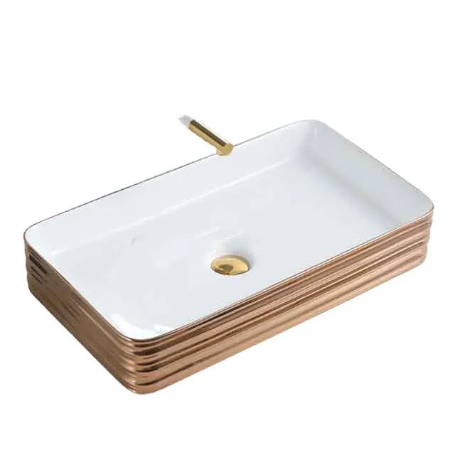 China Factory Hot Selling Sanitary Wares Sink Electroplate Round Art Basin Bathroom