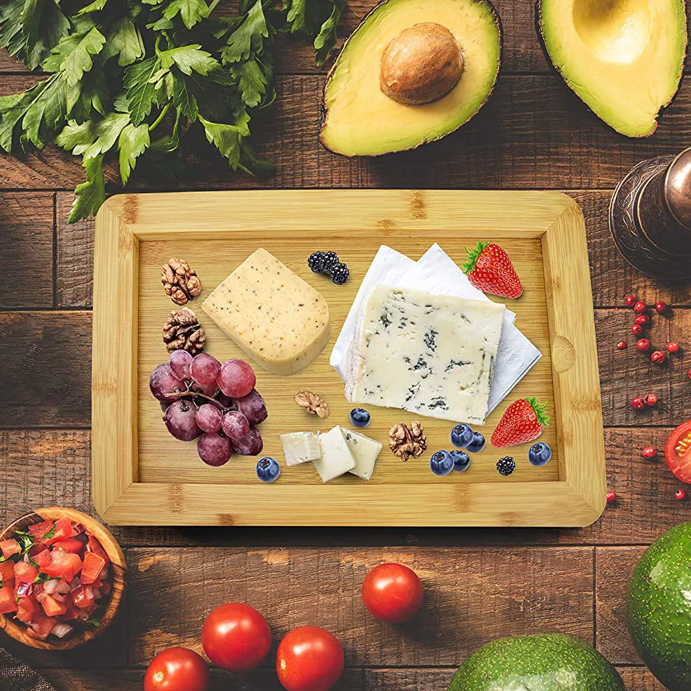 Organic Bamboo Slotted Bread Cutting Board with Removable Crumb Catcher