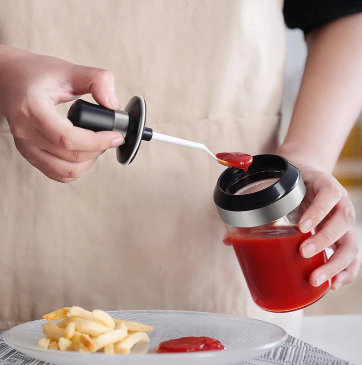 Food storage butter peanut condiments basting brush glass bottle Salt and shaker chili pepper set of cruet muddler honey use