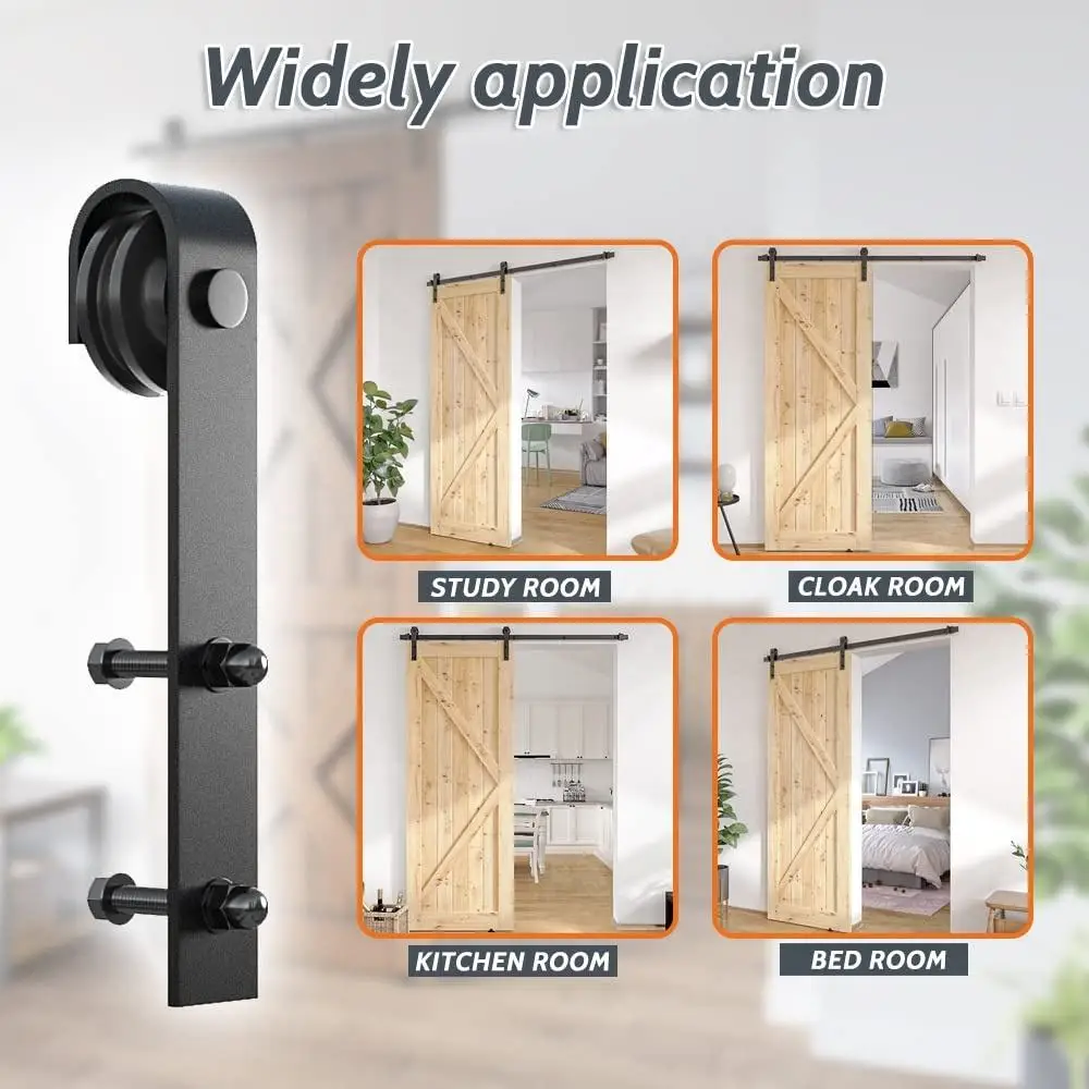 Hidden Concealed Wardrobe Cabinet Barn Door Rail Track Roller Set Heavy Duty Rustic Sliding Barn Door Hardware