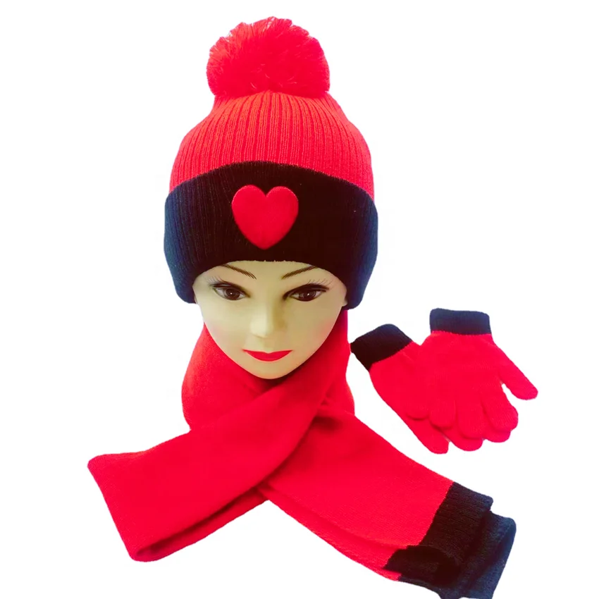 Новый OEM индивидуальный дизайн вышивка простая акриловая вязаная шапочка шарф и перчатки