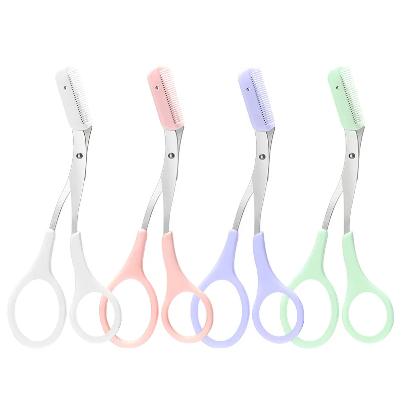 Best Selling Eyebrow Trimmer Scissors With Eyebrow Comb Small Comb Beginner Kit Complete Eyebrow Trimmer Shave