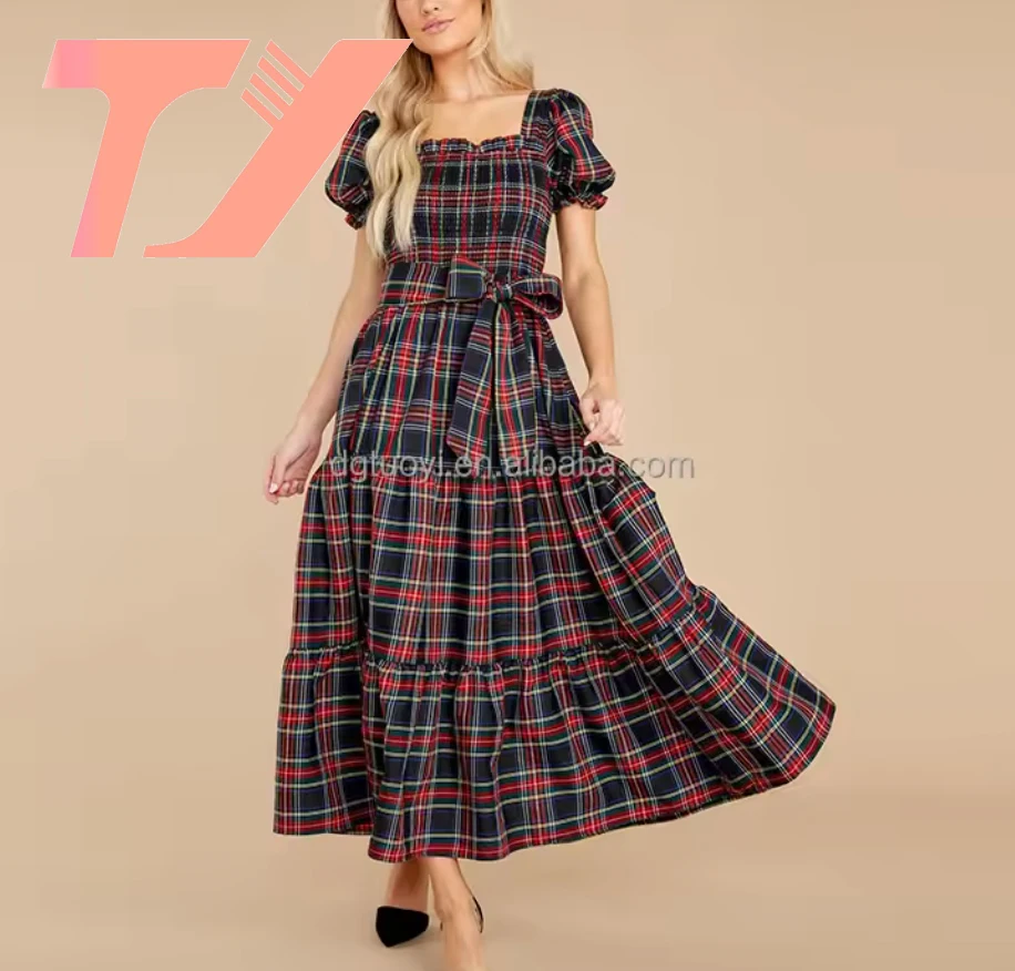 TUOYI Custom prom dresses Party Feast Gowns short Sleeve Sexy Red Satin Long Evening Dresses For Women