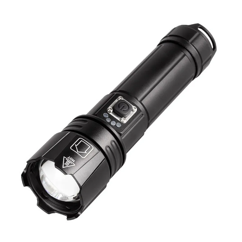 HI power 4000lumen Type-C rechargeable P50 zoomable LED flashlight tactical with powerbank