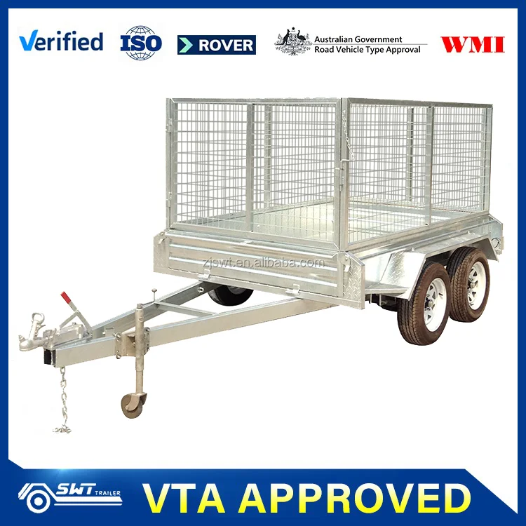 Sell Well Hot Galvanised VTA approved 8x5 Tandem Trailer rated 2t Mechanical Brake For load wood and grass ect