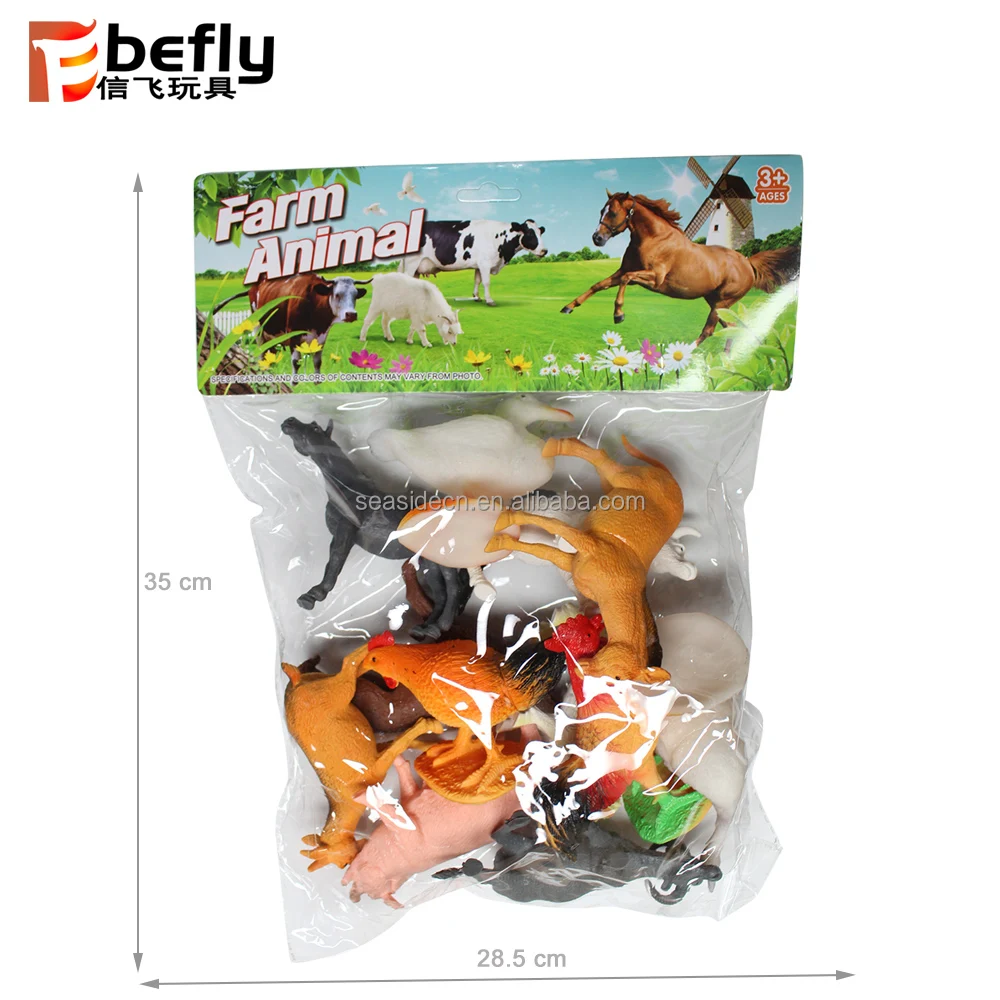 4-5 inches Hollow 12 kinds plastic horse cow sheep farm animal model toy