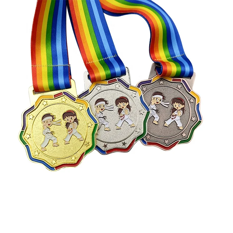 Customized Metal Crafts Gold/silver/copper Martial Arts Sport Beijing Medal With customized Ribbon Custom Trophy