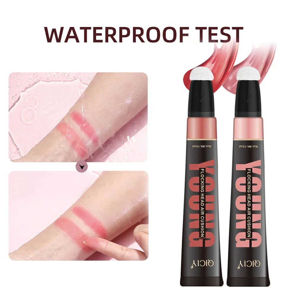 Wholesale Sponge Head Blush Liquid Highlighter Contour Bronzer Vegan OEM Cheek Suqeeze Tube sheglam Blush Cream liquid makeup