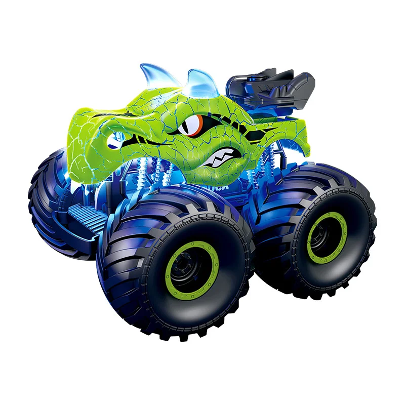 High-Speed 2.4G Hobby Rc Car Off-Road 360 Rotating Monster Truck Dinosaur Lighting Smoke Spray Toy Remote Control Cool Stunt Car