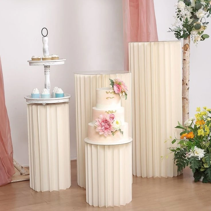 Paper Party Wedding Props Plinths Cylinder Rack Candy Dessert Cake Pedestal Display Balloon Arch Stand Halloween Decorations