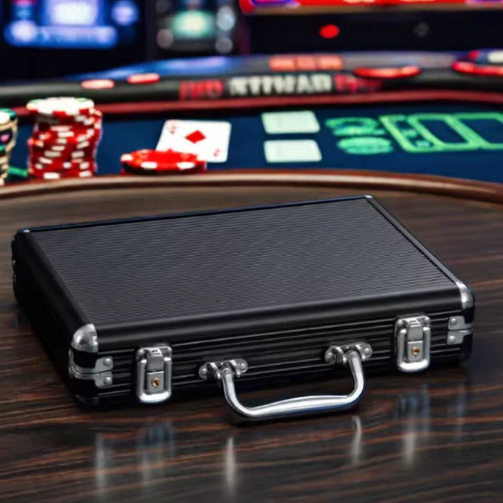 Professional casino chips Aluminum 300 poke case with playing card and dice
