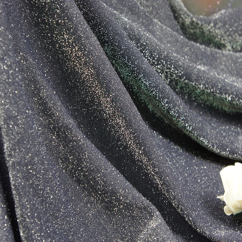 Black Silver Poly Spandex Jersey Fabric for Kidswear