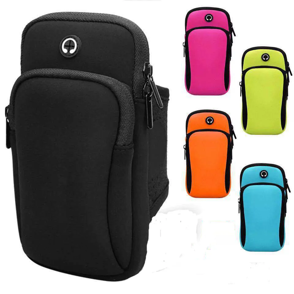 Guangzhou Custom Logo Waterproof Outdoor Sport Adjustable Neoprene Cell Phone Running Mobile Phone Arm Bag Men Women
