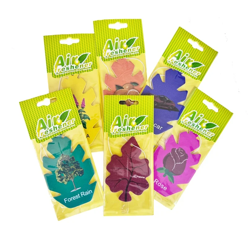in-car mirror dangler with aroma absorbent paper custom car freshener card fragrance many smell long lasting