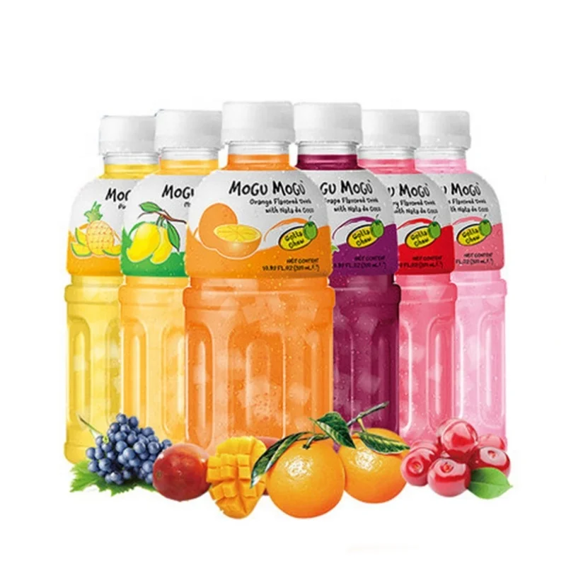 320ml Bottled Thailand Juice Fruity Orange Strawberry Mango Flavor Coconut Pulp Soft Drink Exotic Drinks