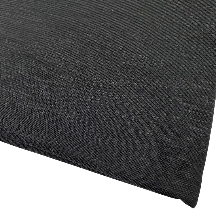 Harvest knit slub style cotton fabric 47% cotton 47% modal 6% spandex fabric jersey natural fiber modal fabric for adult clothes