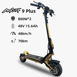 Usa Eu Warehouse Hot Sale Mukuta 9 Plus 1600W 5000W Electric Scooters Dual Motor Folding Aluminum Alloy E Scooter 48V Battery