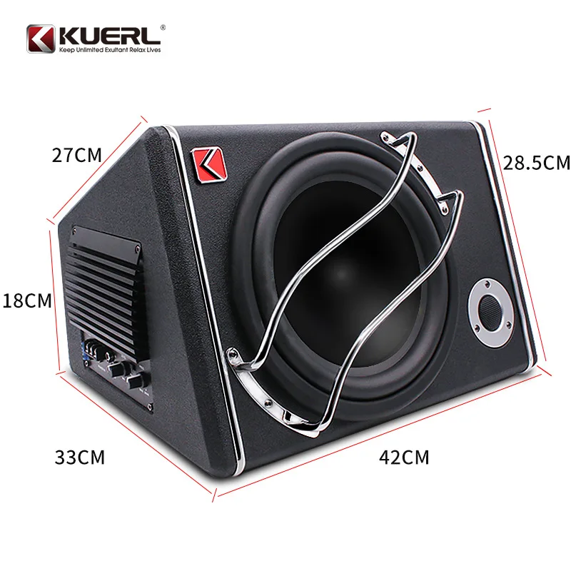 max power 1200W car audio subwoofer 12V 10 inch subwoofer active trapezoid subwoofers for car