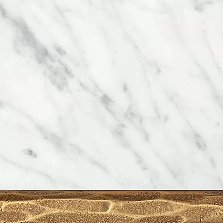 Luxury living room furniture solid forgging iron cross legs white marble top rectangle hotel home center round coffee table