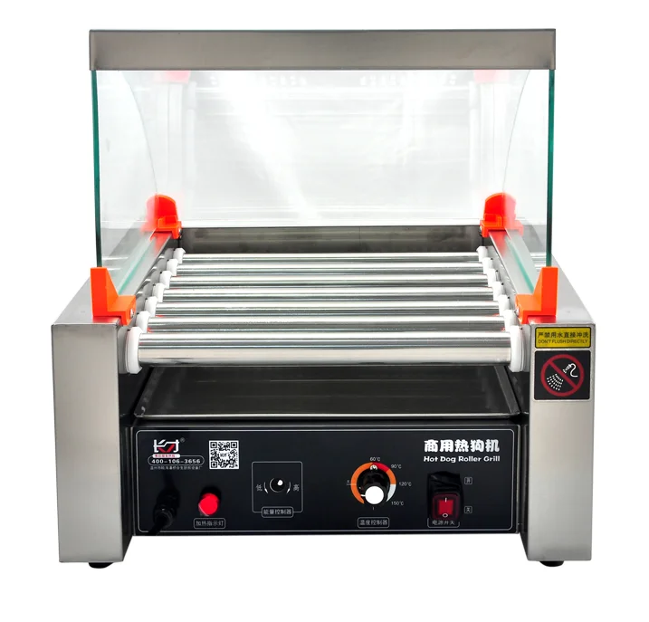 HD-7 Hot Dog Roller Grill  With Food Grade Stainless Steel Home Appliance Commercial Use