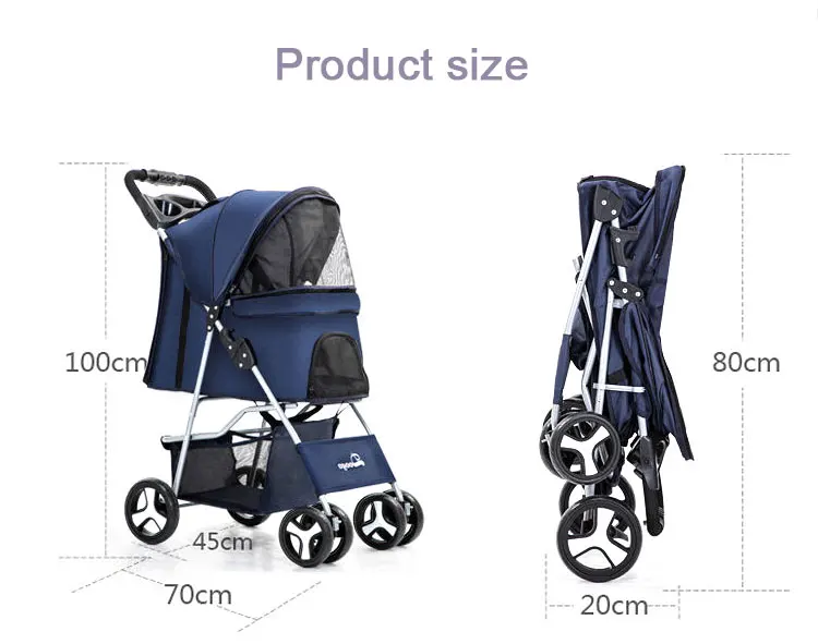 Wholesale portable pet strollers Small dog cat trolley Pet Trolley Carriage Cart