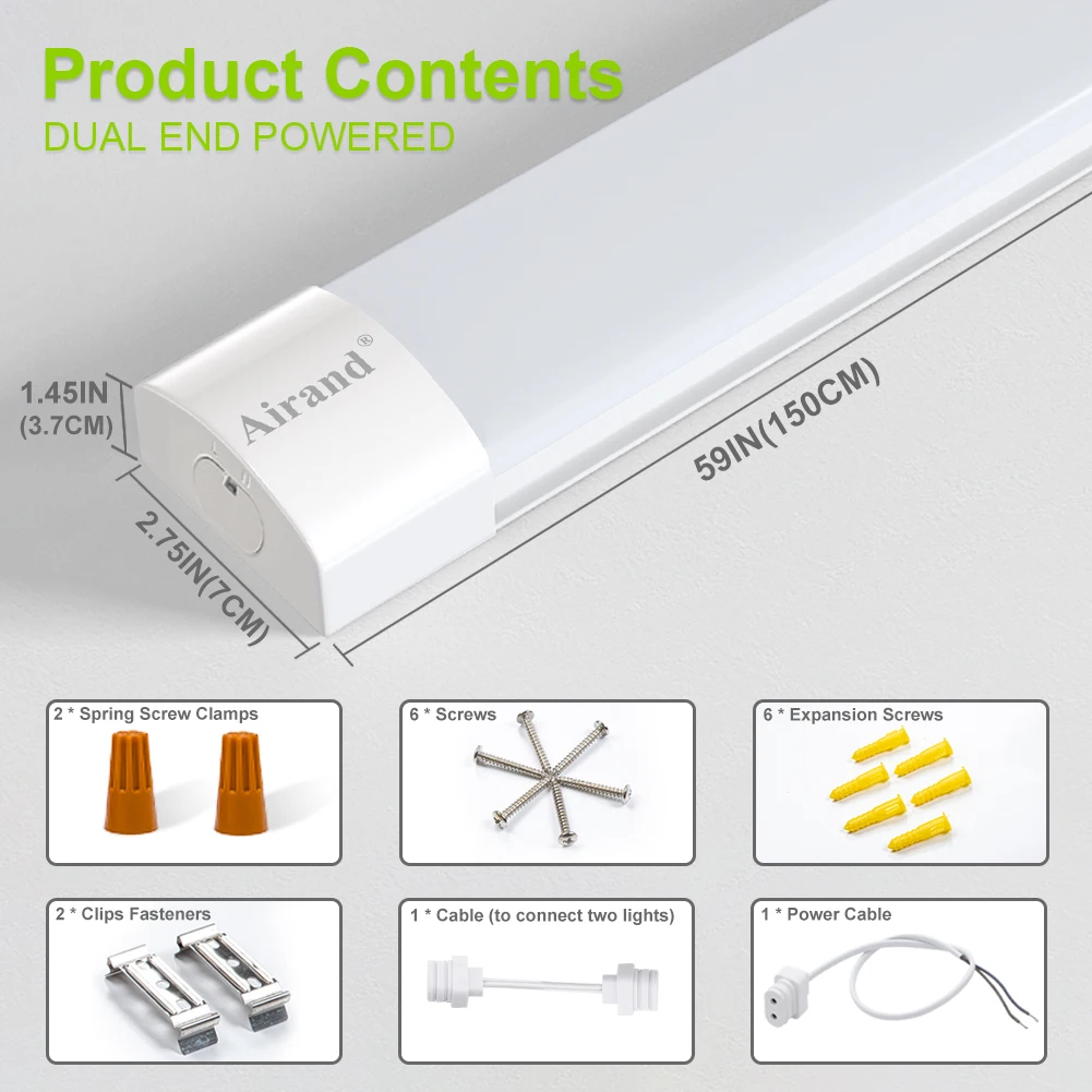 Super Brightness 45W 1500mm Led Linear Tri Proof Light 4000K Natural White IP66 for Office Corridor Supermarket