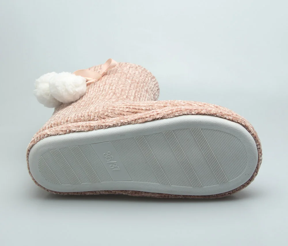 pom pom style home  knitted lipper boots for women