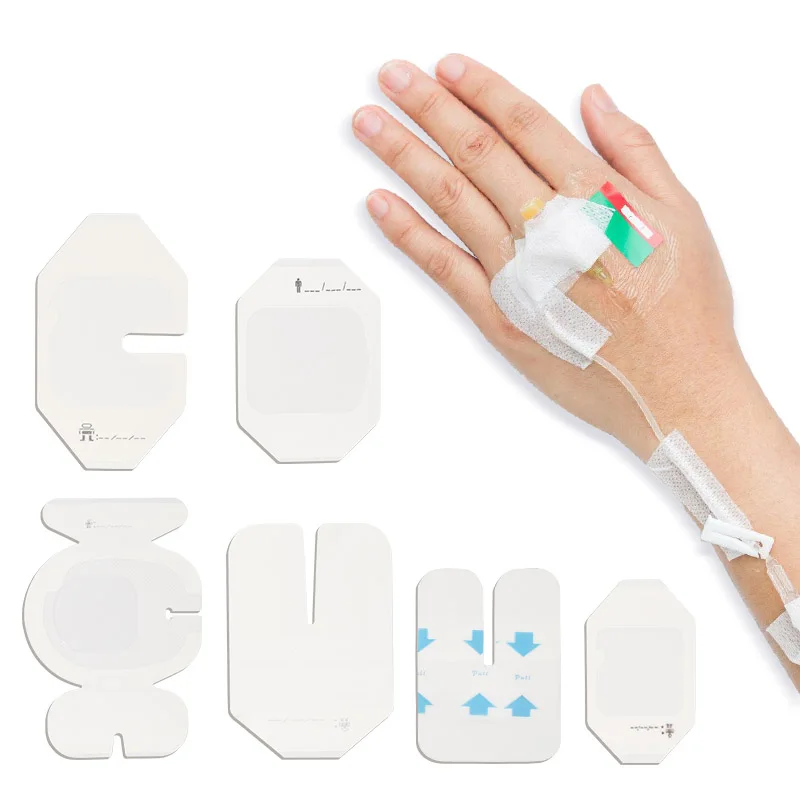 Medical use transparent film dressing wound care IV adhesive cannula fixation wound dressing