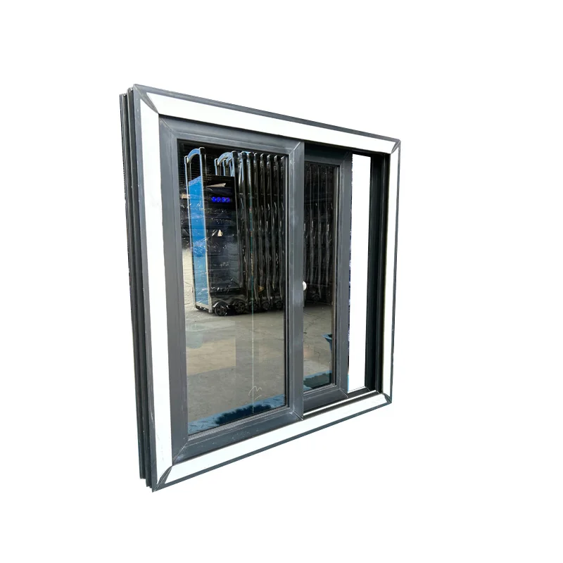 design Double glazed 2.5mm hurricane impact UPVC profiles conch window black color upvc sliding windows for bathroom for sale