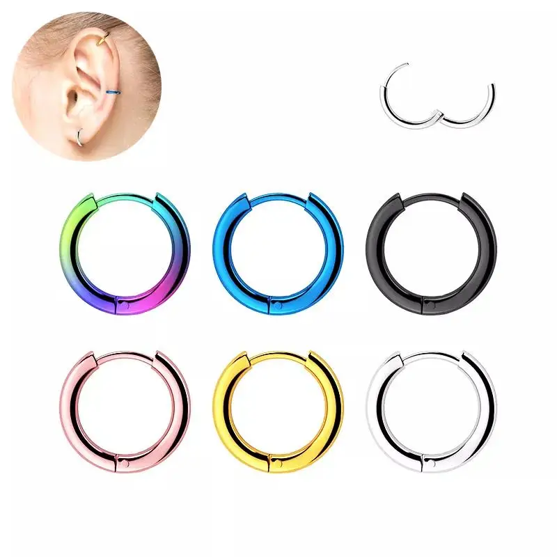 wholesale 316L stainless steel septum nose rings fashion circle silver earrings piercing jewelry