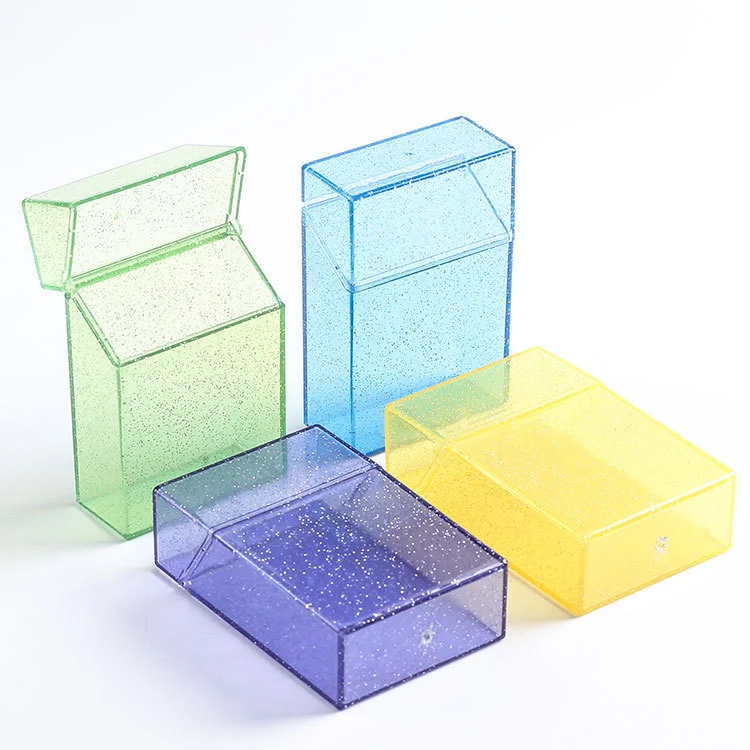 New Style Customizable Logo Smoking Cigarette Waterproof Girly Plastic Acrylic Cigarette Transparent Case Box