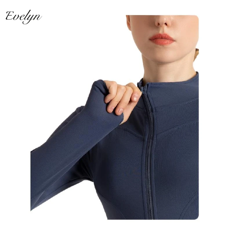 EVELYN OEM ODM High Elastic Quick-Drying Sports Jacket Stand-up Collar Slim Fit Slimming Yoga Jacket Workout Clothes Jacket