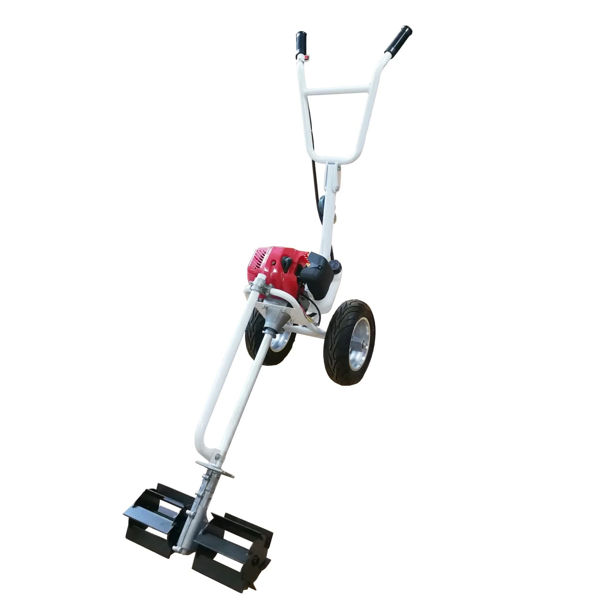 Home Garden Lawn Mower Two Wheel Hand Push Brush Cutter 2-Stroke Single Cylinder Forced Air Cooling