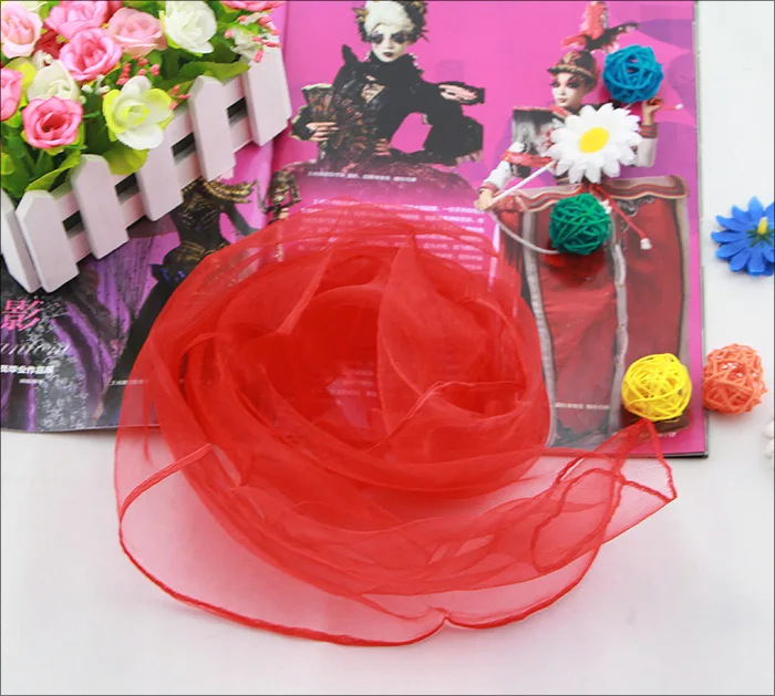 70*70cm Square Juggling Silk Dance Scarves Movement Scarves Dance Scarves for Magic Tricks Performance Props Accessories
