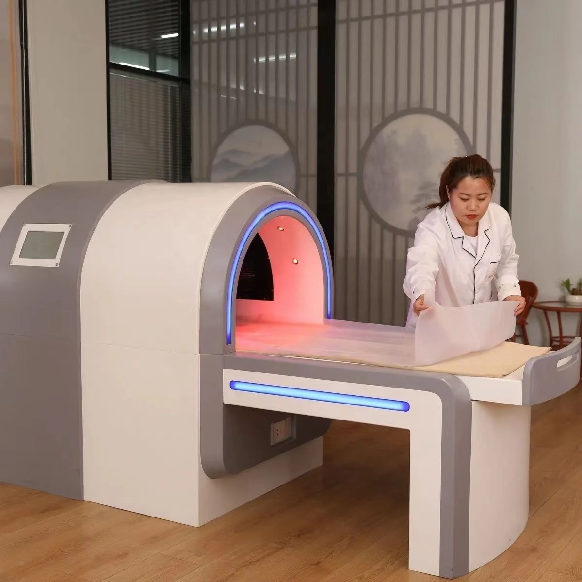 New Design Graphene Heating Whitening Beauty Machine Far Infrared Pemf Led Light Therapy Beauty Salon Equipment