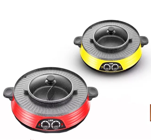 
large size round thailand popular Nutril electric bbq grill with hot pot 