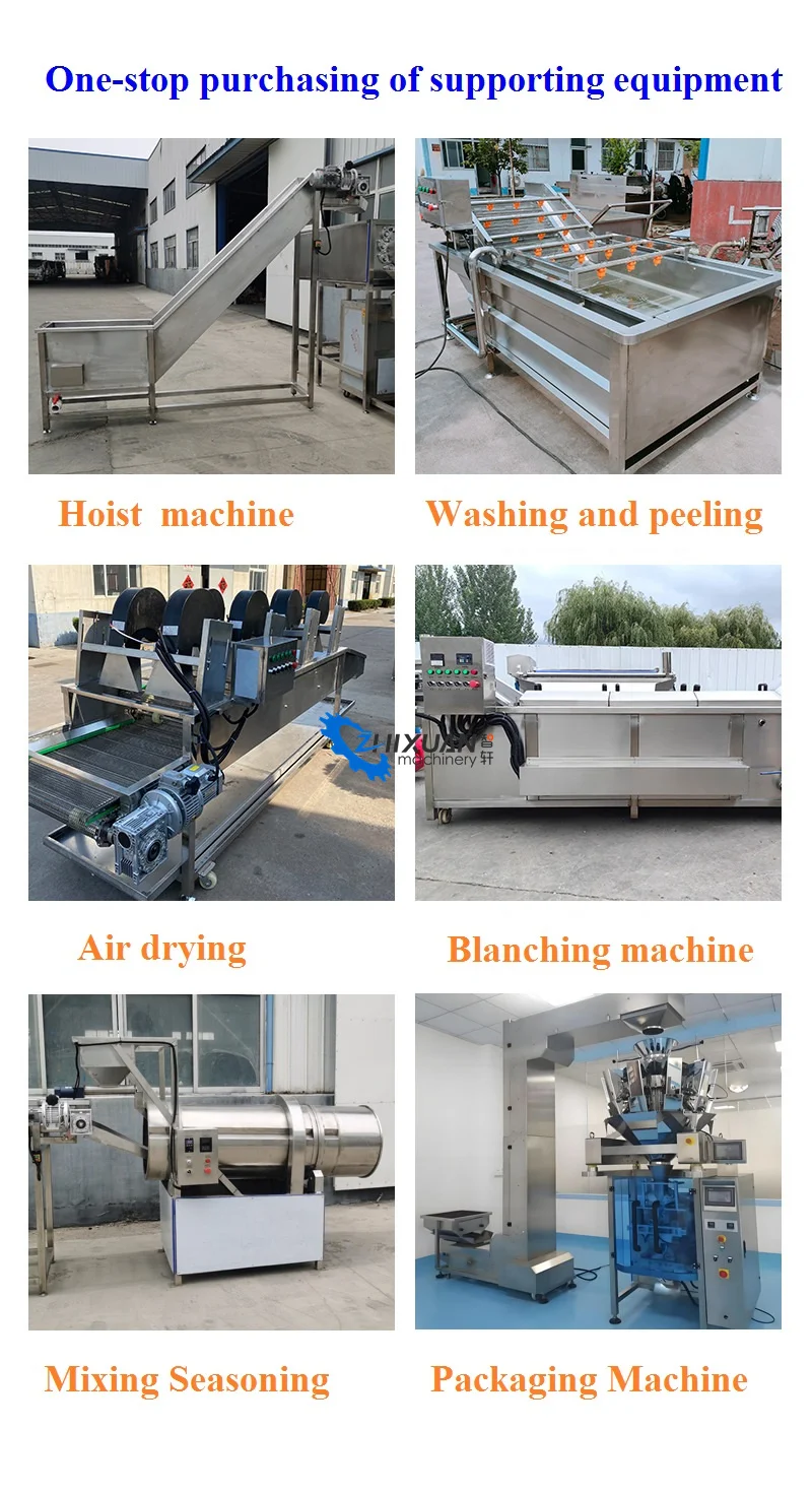 Industrial Commercial Fully Automatic Frozen French Fries Making Machine With CE Frozen Potato Chips Production Line