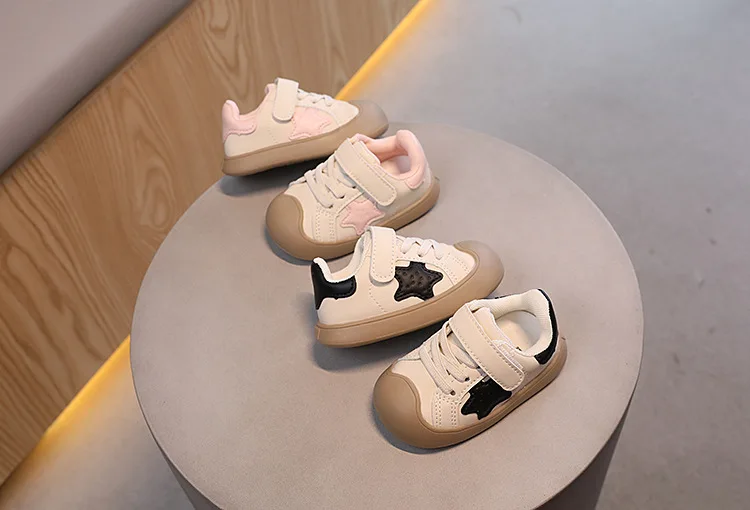 Spring and autumn baby girls fashion cute star leisure toddler shoes baby boys non-slip breathable functional sports shoes