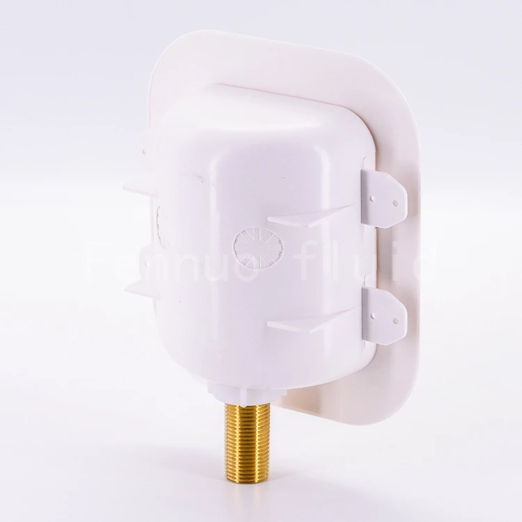 Big Box Quarter Icemaker Stop Valve Outlet Box Water Hammer Arrestor with 1/4 Turn Valve and Stainless Steel Ball ABS Plastic