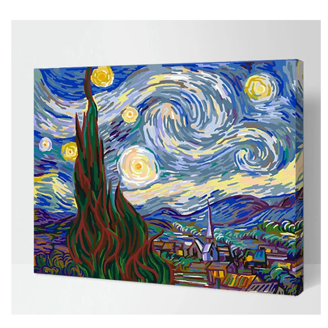 Абстрактная масляная картина «звездное небо» Ван Гога настенные украшения для гостиной предметы искусства и ремесла настенное искусство
