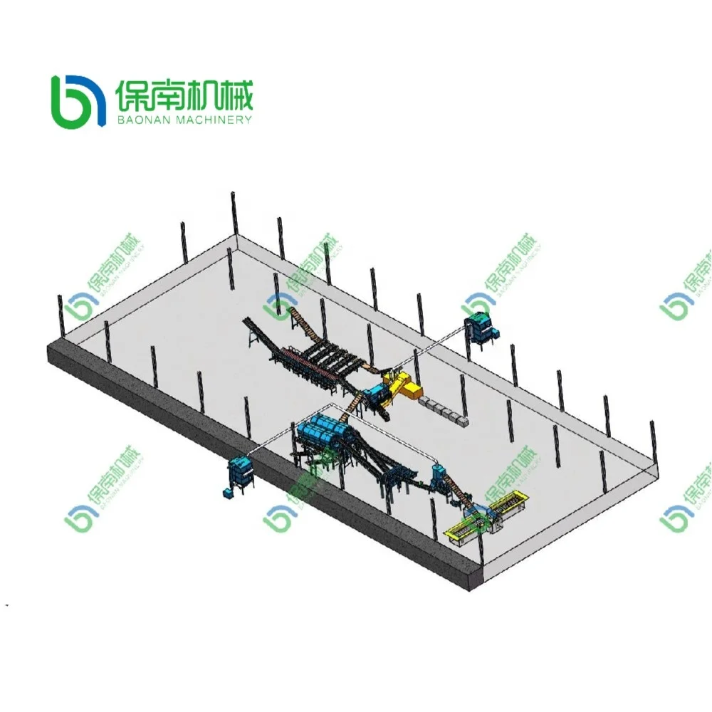 300T/D MSW sorting plant Waste complete recycling device recycling machine to sort and recycle municipal solid waste